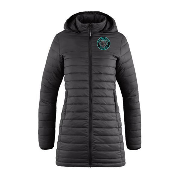 Ravens Small Embroidered Logo Long Puffy Jacket Ladies